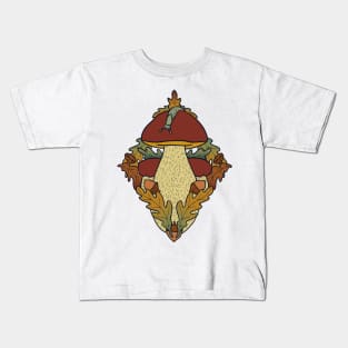 Porcini with acorns and oak leaves Kids T-Shirt